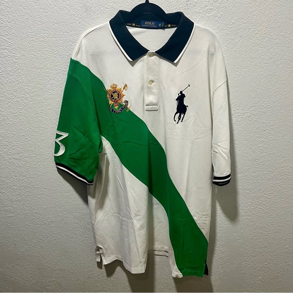Polo Ralph Lauren Blackwatch Green Diagonal Stripe Big Pony Emblem Polo Shirt